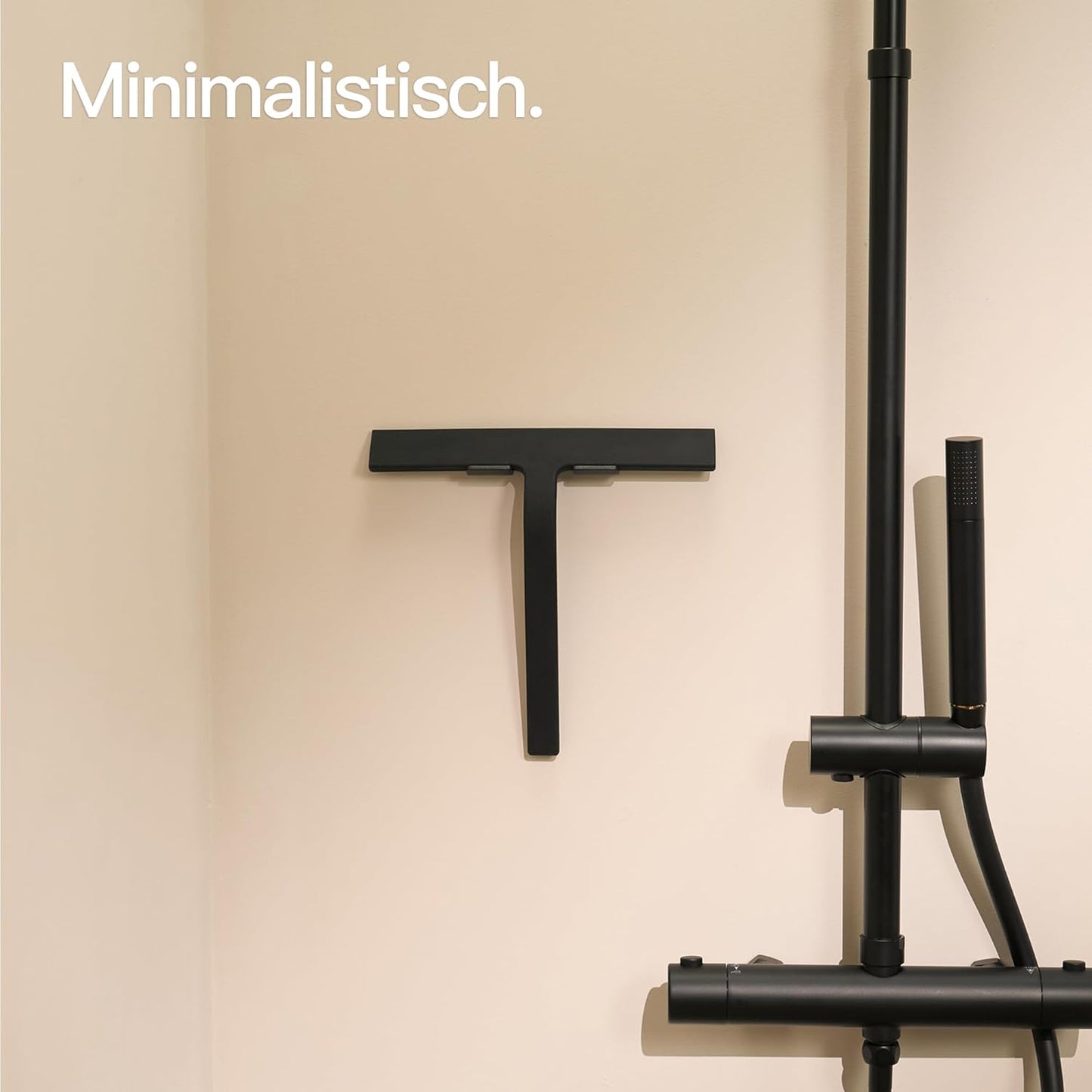 Duschabzieher ohne Bohren, Schwarz 23 cm