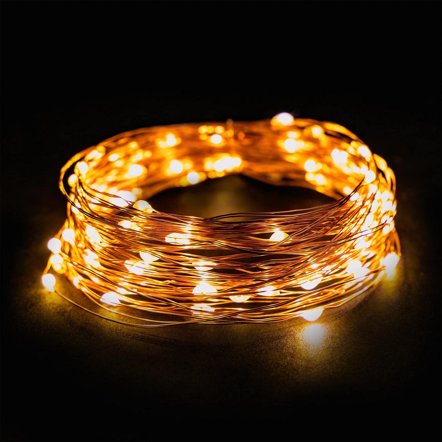 Micro LED Lichterkette mit Timer, Warmweiss / 230v 8 Meter