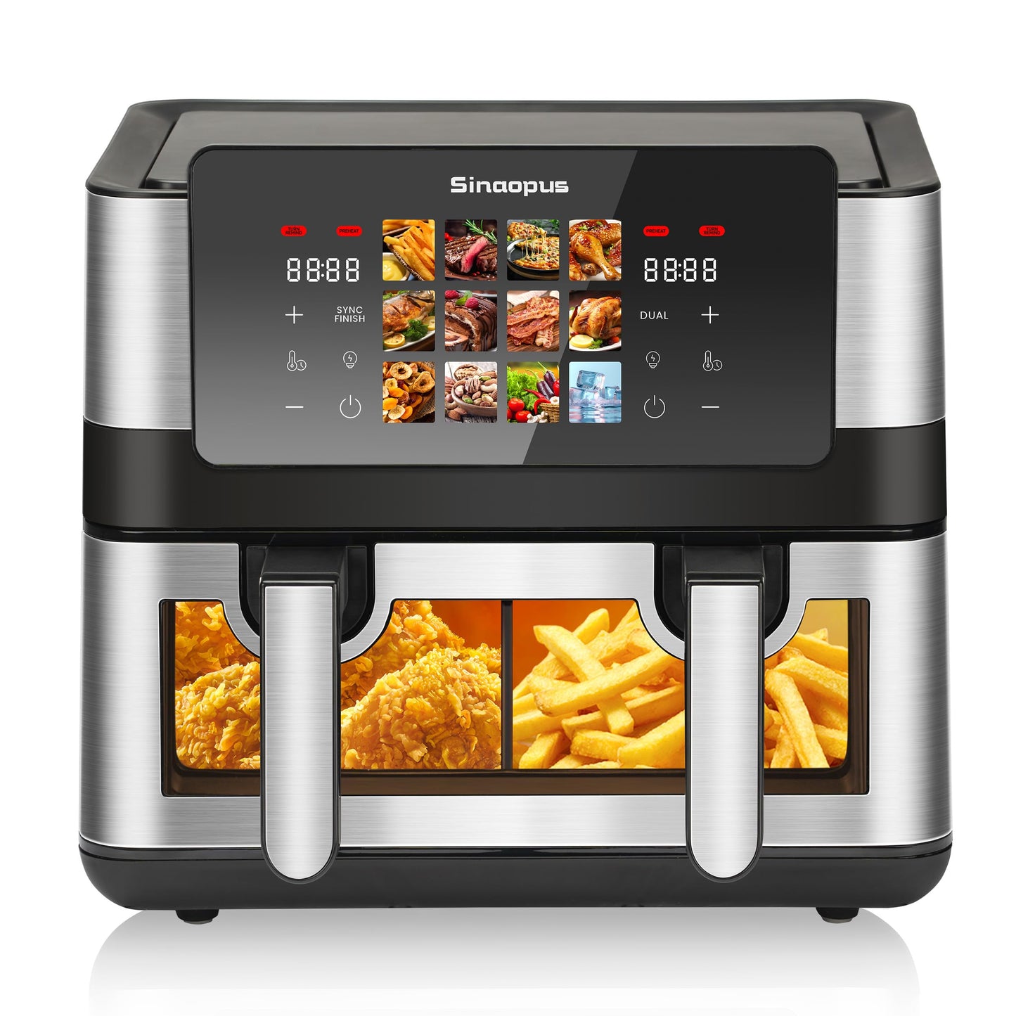 905A Heissluftfritteuse mit Doppelfach und Touchscreen, 905a-schwarz