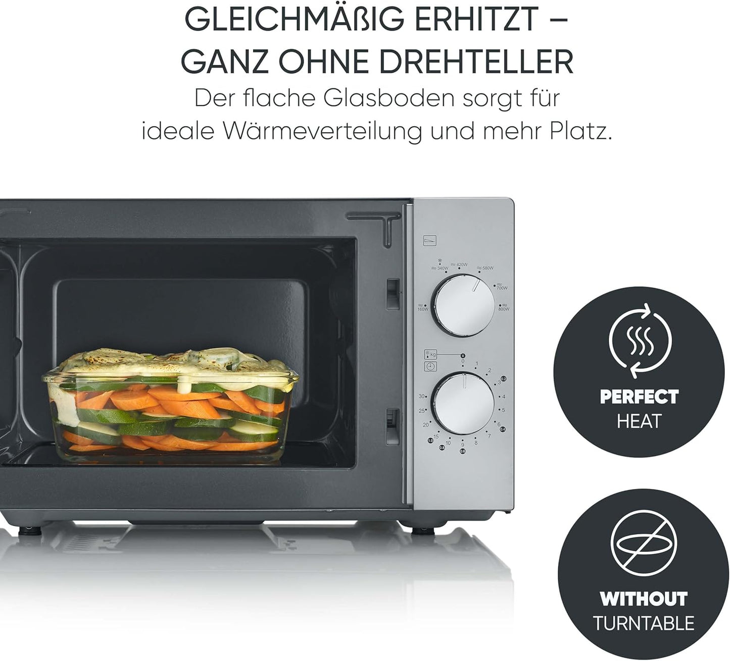 MW 9184 Mikrowelle, Silber-schwarz 20L Solo