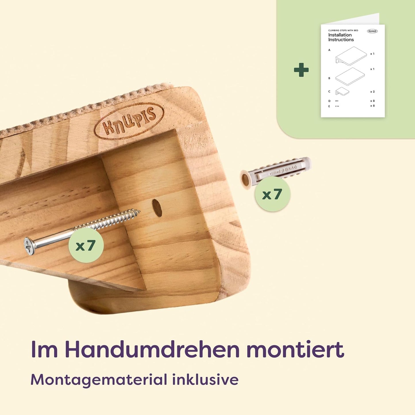 Kletterwand-Set mit Katzenbett & Treppen