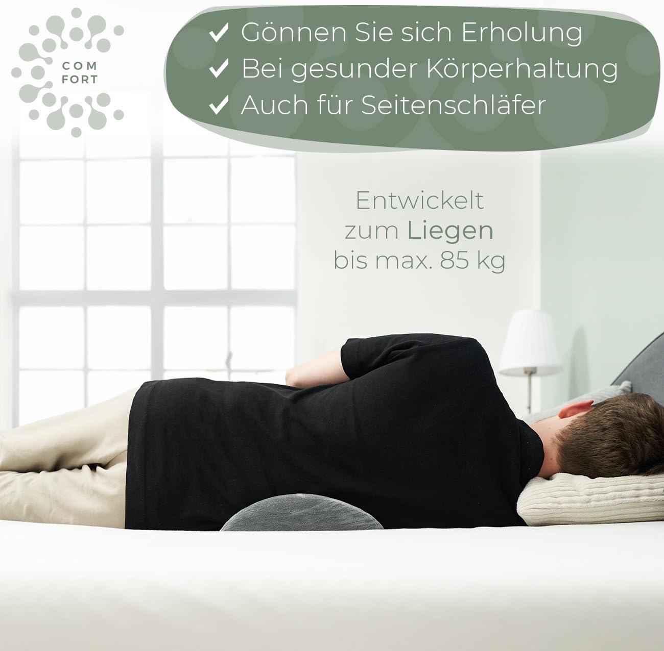 Ergonomisches Lendenkissen zur Rückenstütze, Grau