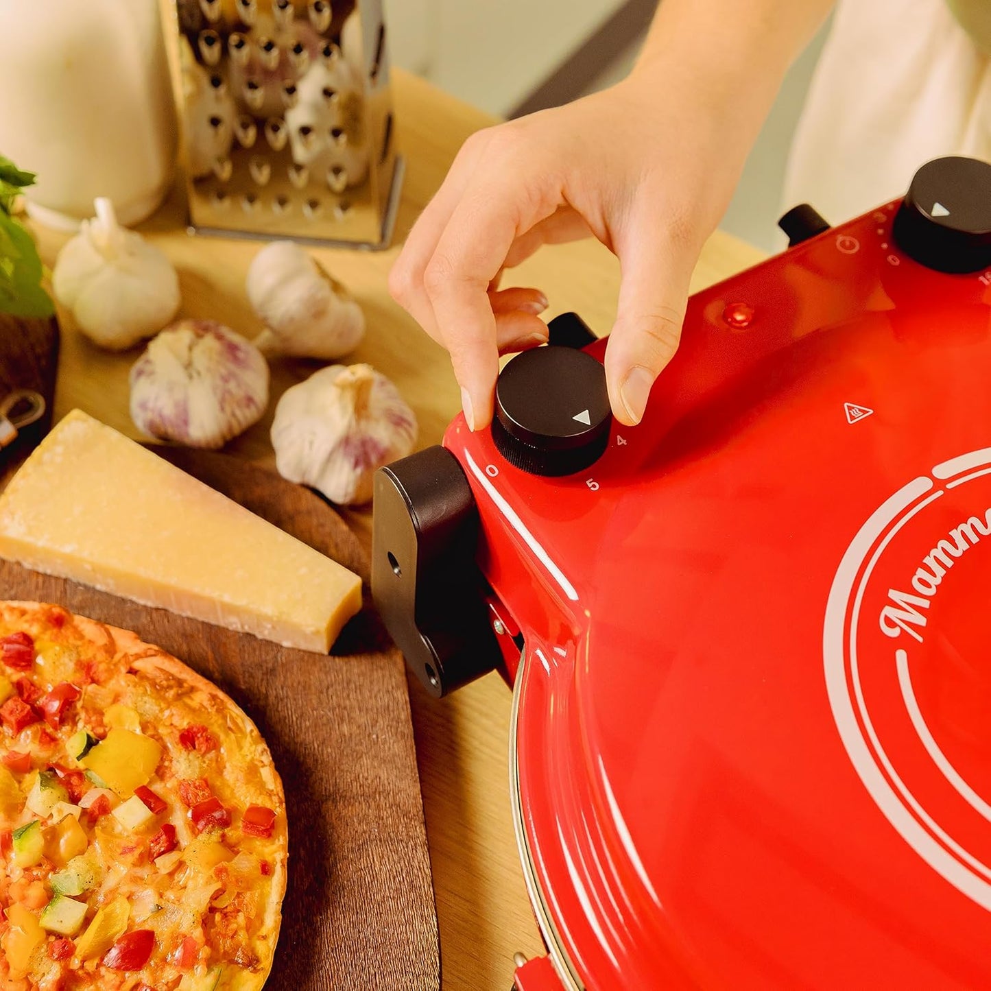 Elektrischer Pizzaofen Fun Pizza&Co Mamma Mia, Rot