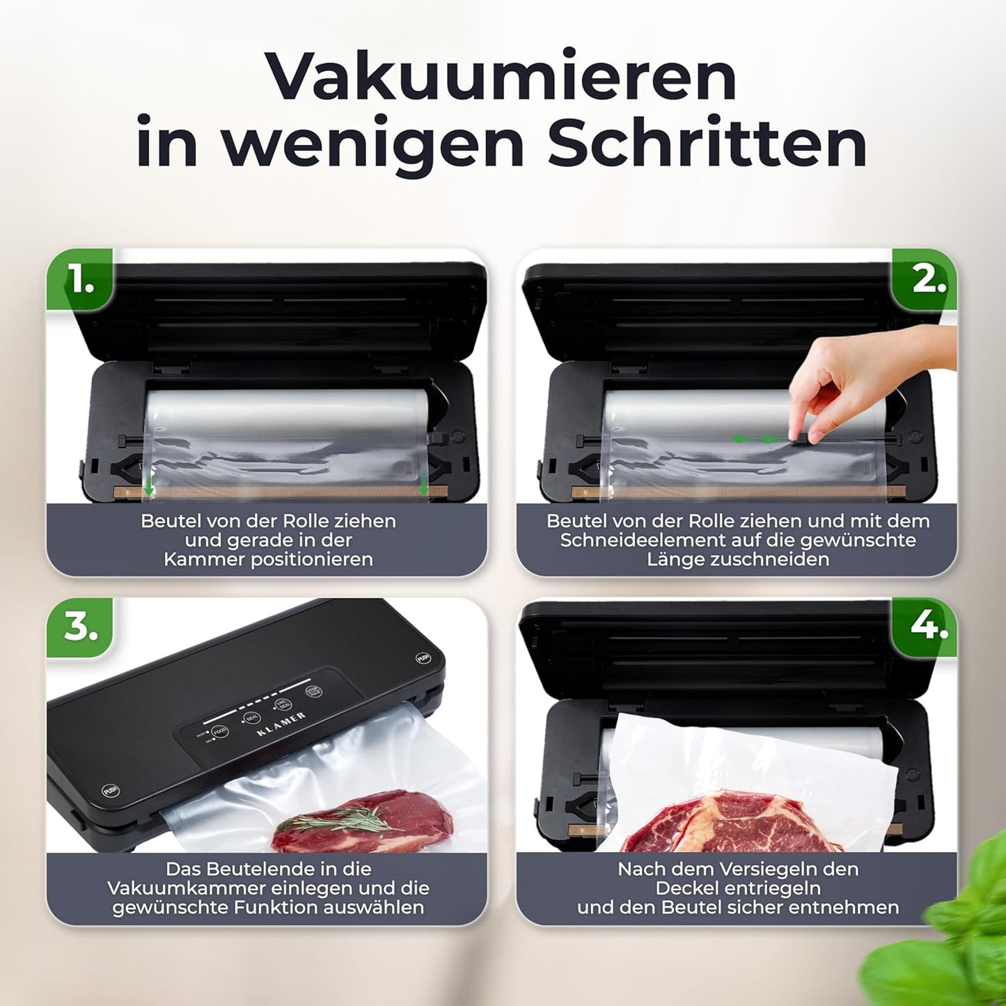Vakuumierer Classic Pro 80, Vakuumierer Set 80 Schwarz