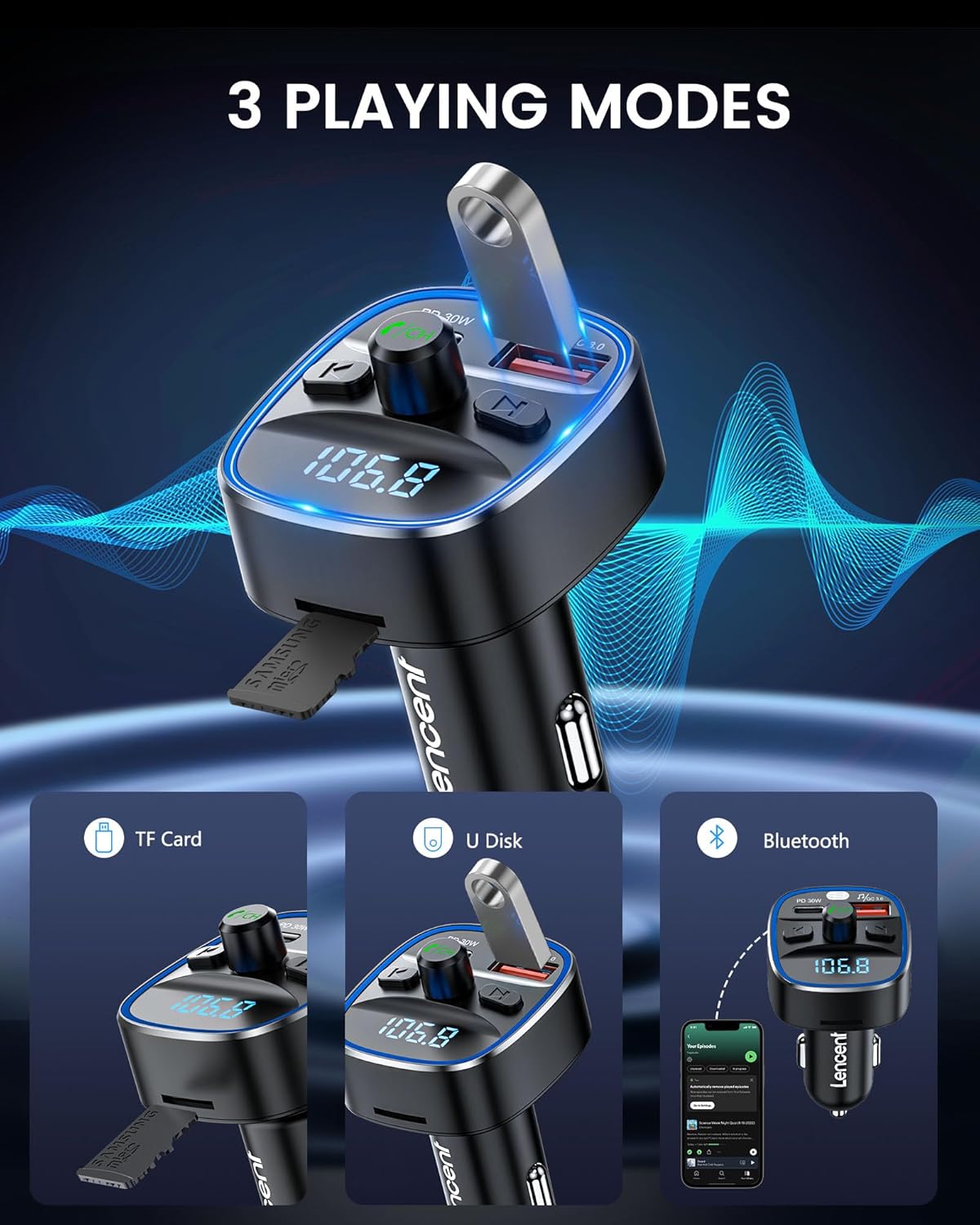 FM-Transmitter Auto Adapter, Bunt-48W