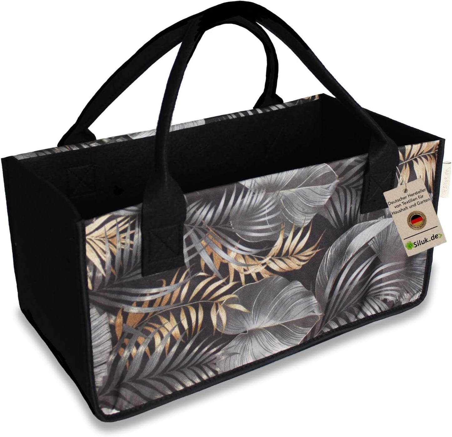 2er-Set Filztaschen-Set für Holz, Blume - Braun