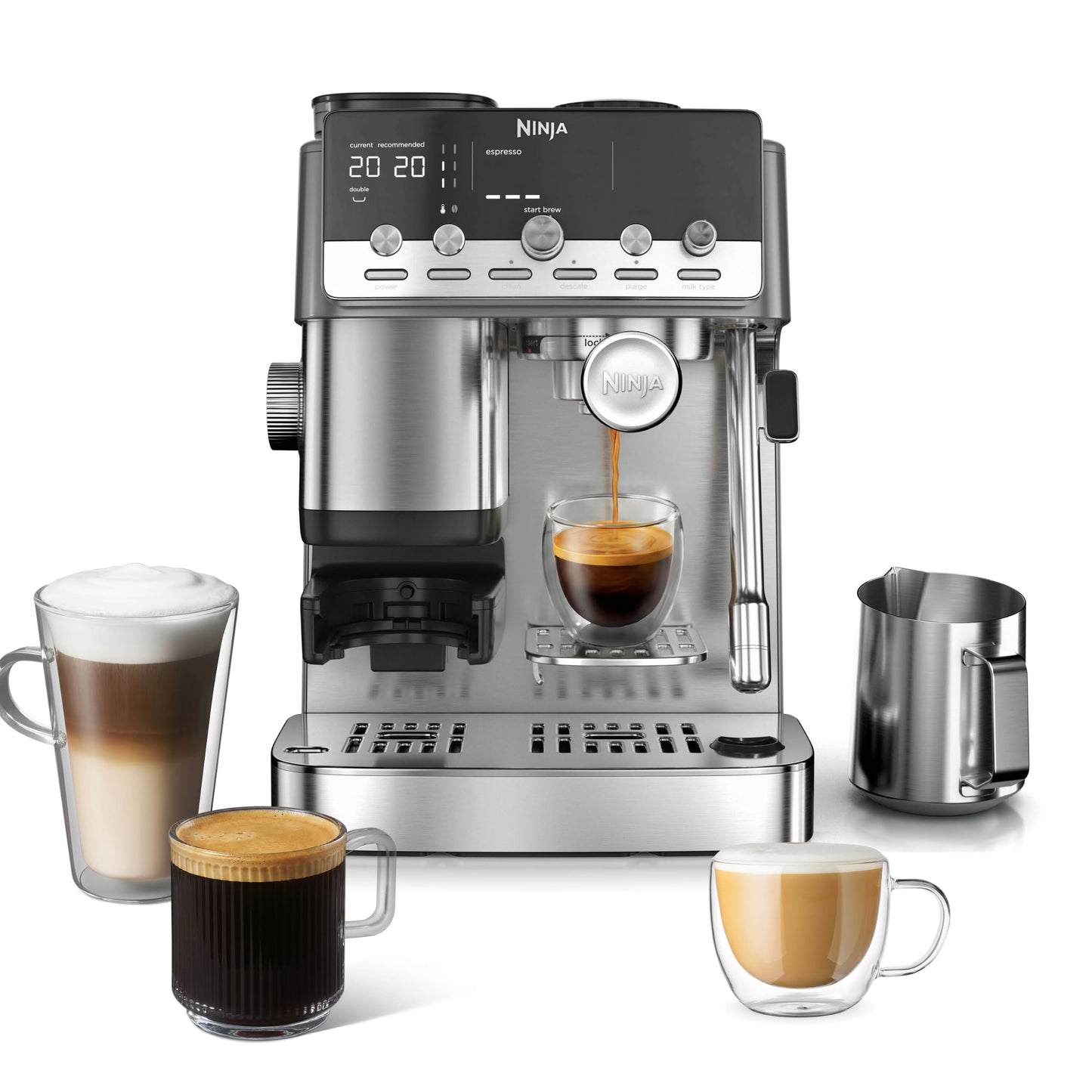 Luxe Café Mini 2-in-1-Espresso- und Filterkaffeevollautomat ES351EU, 350g Abnehmbarer Bohnenbehälter