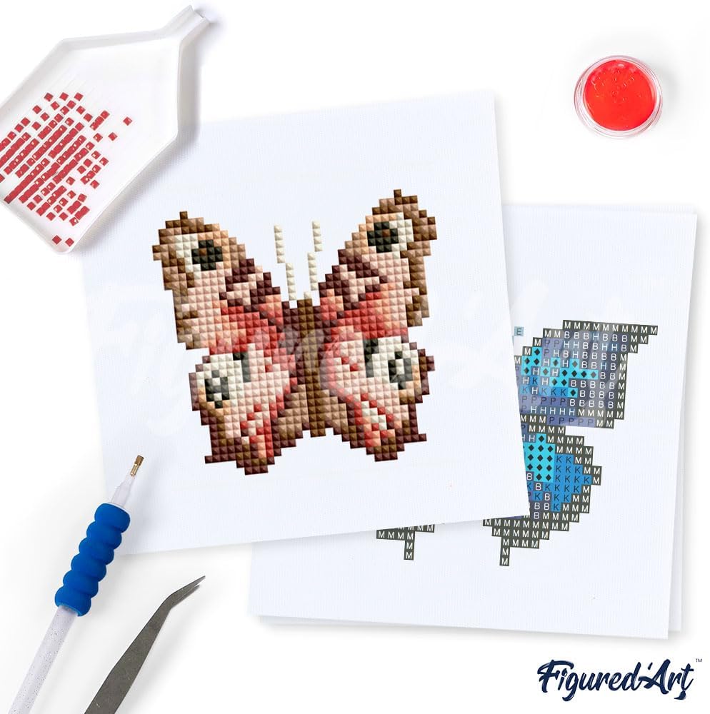 Mini Serie Diamond Painting Set mit 12 Stück, Schmetterlinge PROBLEMYOUMUSTCHECK