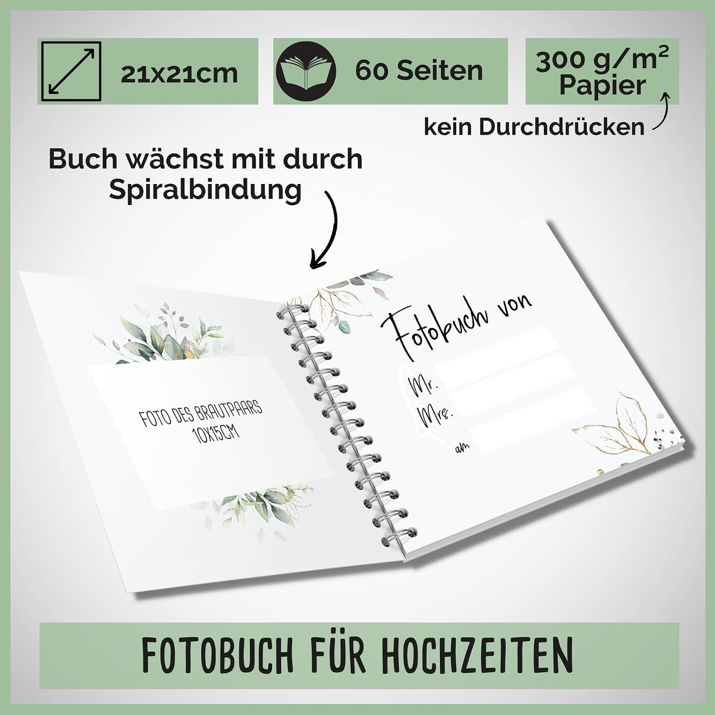 Hochzeit-Fotobuch mit 50 Fotoaufgaben, Hochzeit