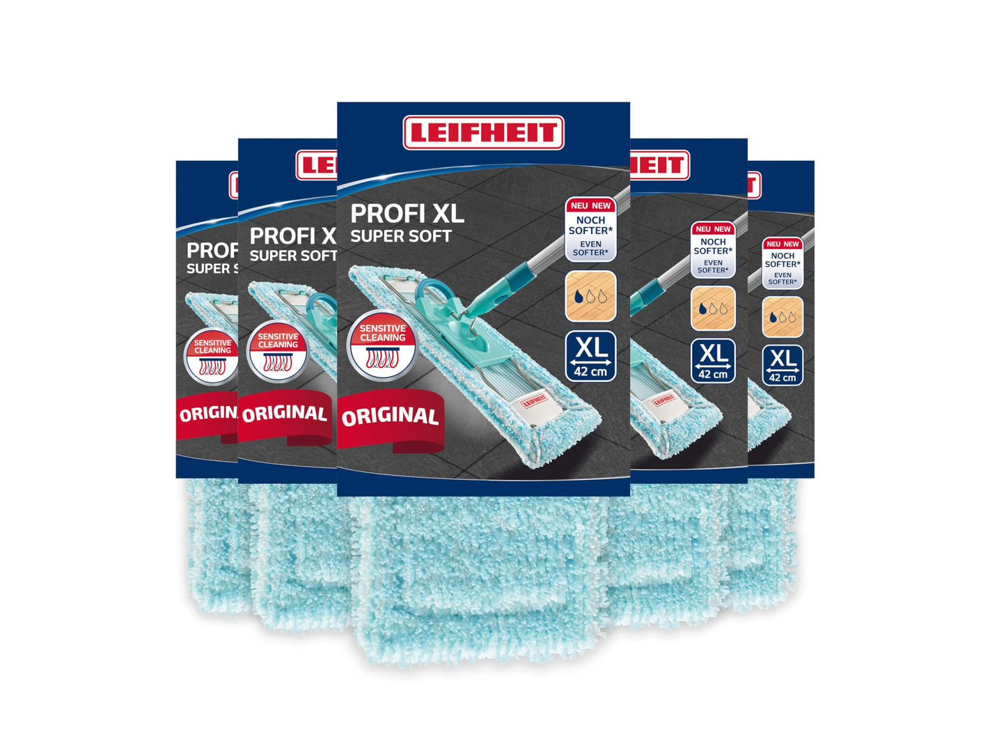 Profi XL super Soft Wischbezug-Set für sensible Böden, 5 Stück, Parkett 5er Set