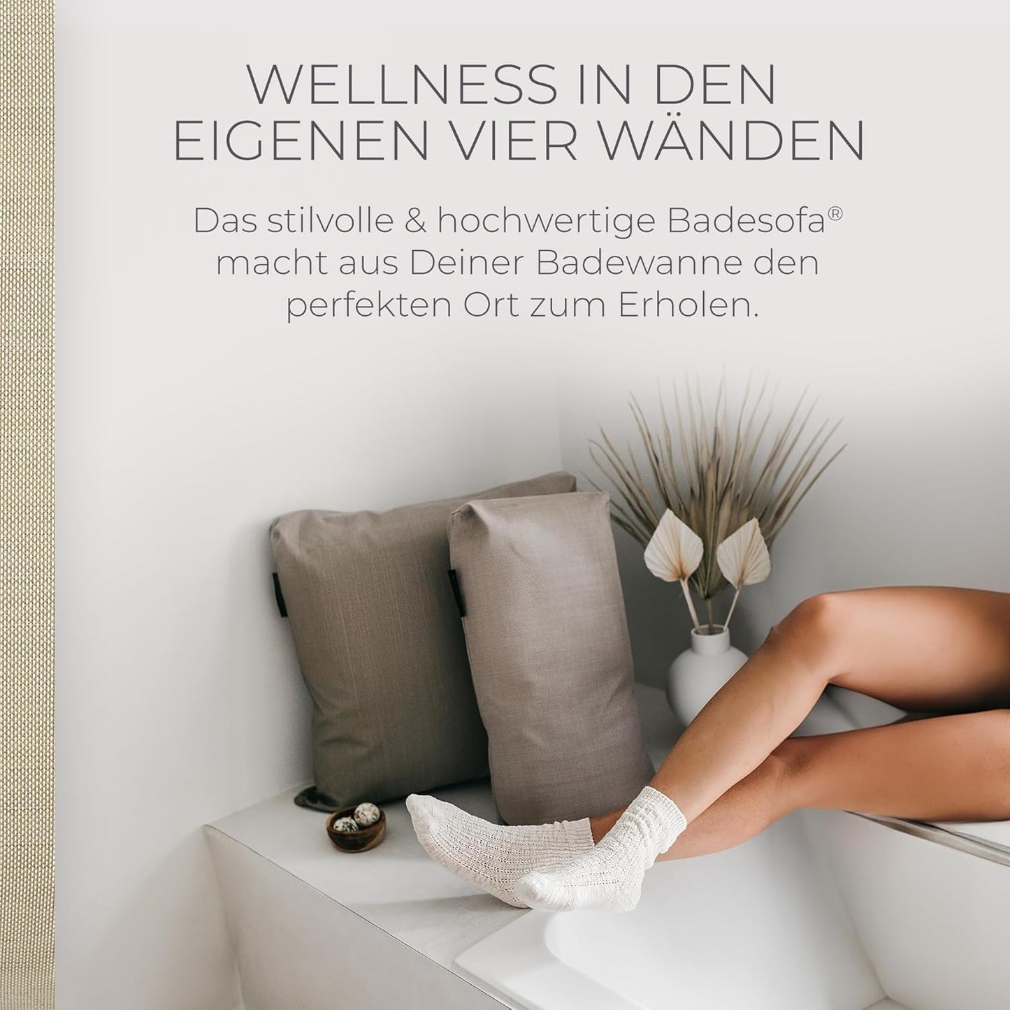Badewannen-Fusskissen für entspanntes Baden, Beige Fußkissen