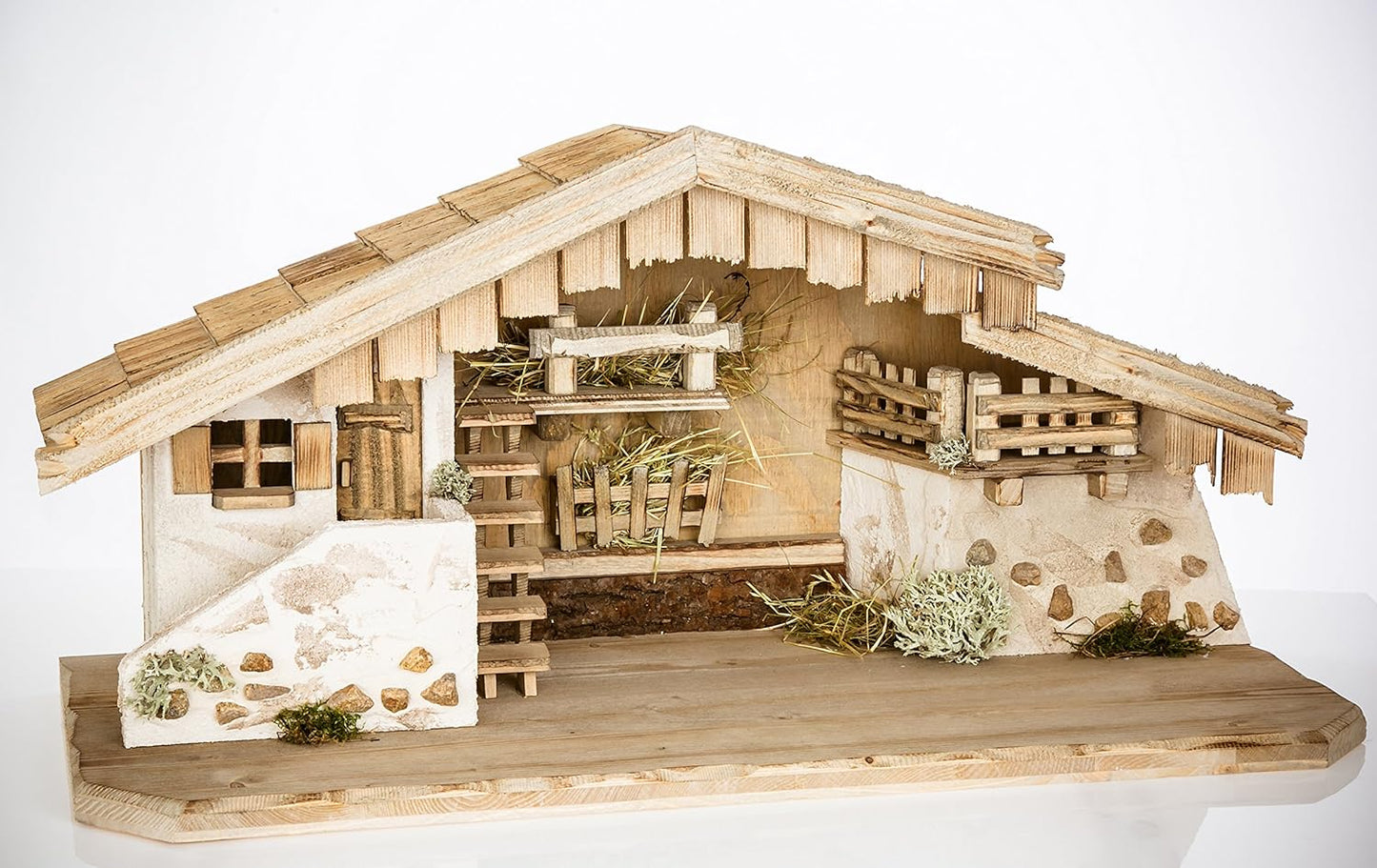 Weihnachtskrippe W03 Krippenstall aus Holz