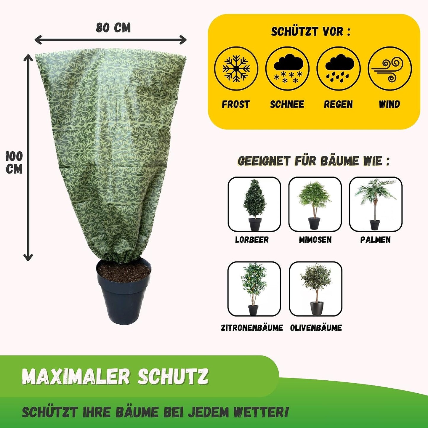 Pflanzenschutzhauben mit Reissverschluss, 4 Stk., 4 80 x 100cm