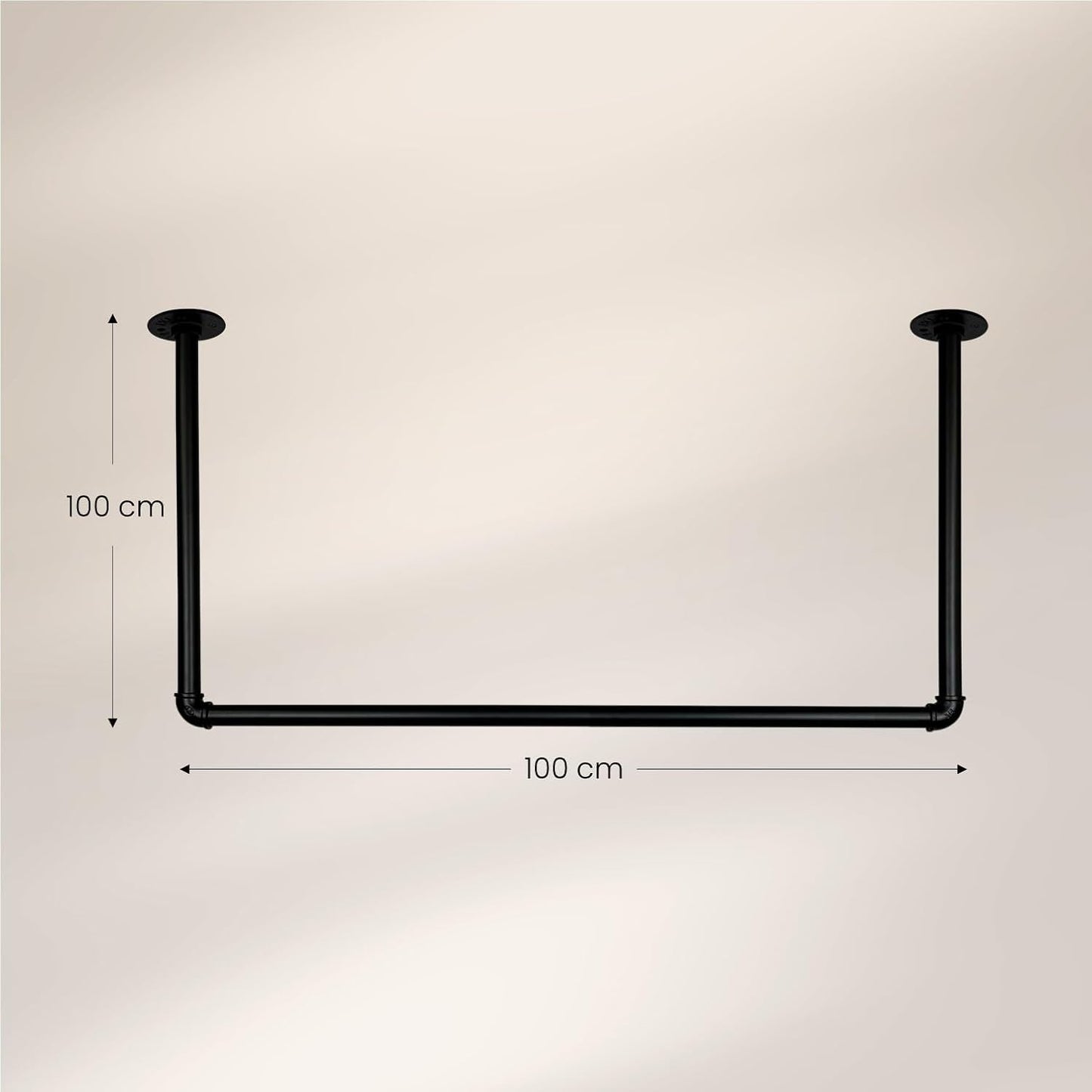 Deckengarderobe im Industrie-Design, Breite 100 cm x Höhe 100 cm