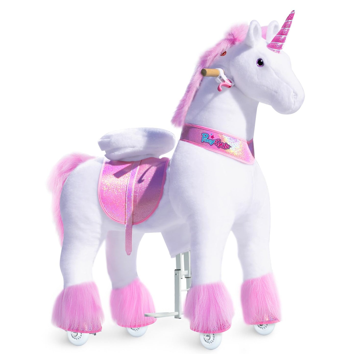 Reitspielzeug Einhorn mit Rollen, Rosa Grösse 5 für Alter 7+