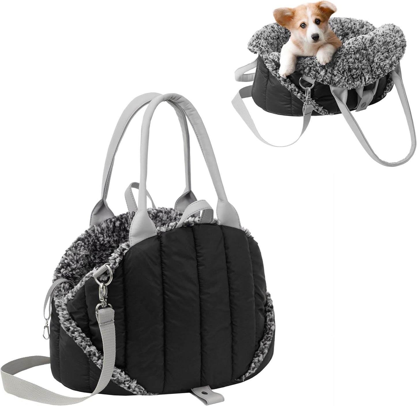 Hundetragetasche Sea Shell, Für kleine Hunde und Katzen, Schwarz
