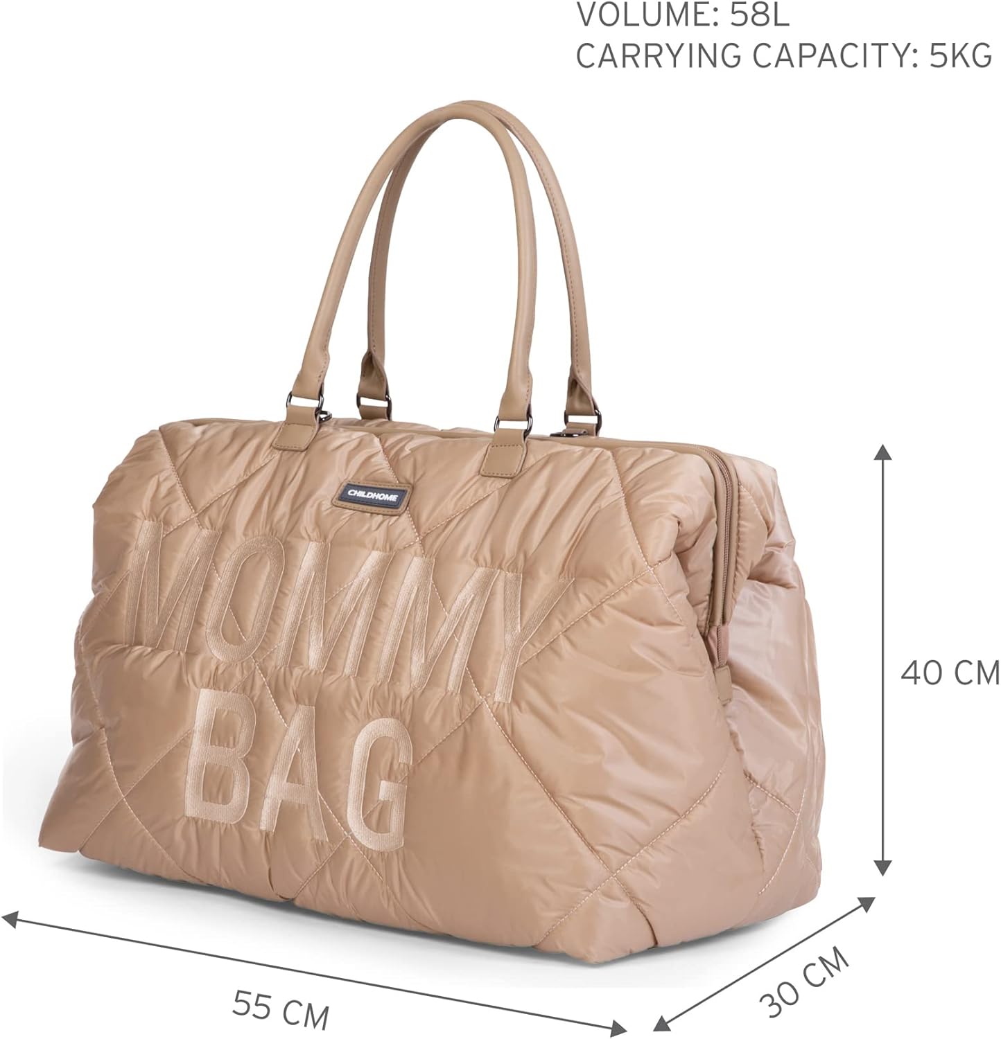 Mommy Bag Wickeltasche, Beige Gesteppt