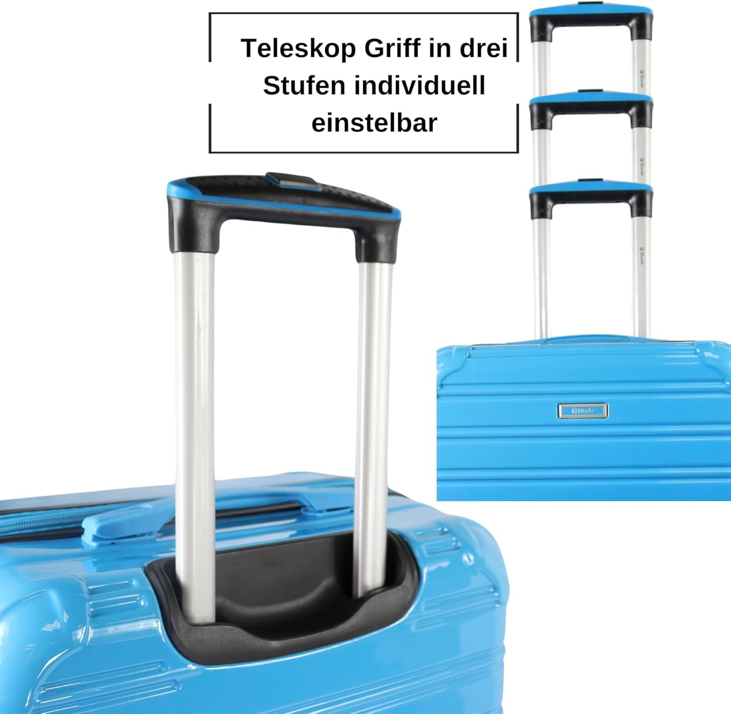 Erweiterbarer Hartschalenkoffer mit TSA Schloss, L Blau