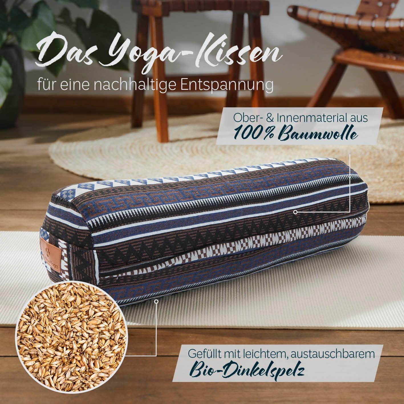 Yogabolster mit Bio-Füllung, Dinkelspelz Style 11