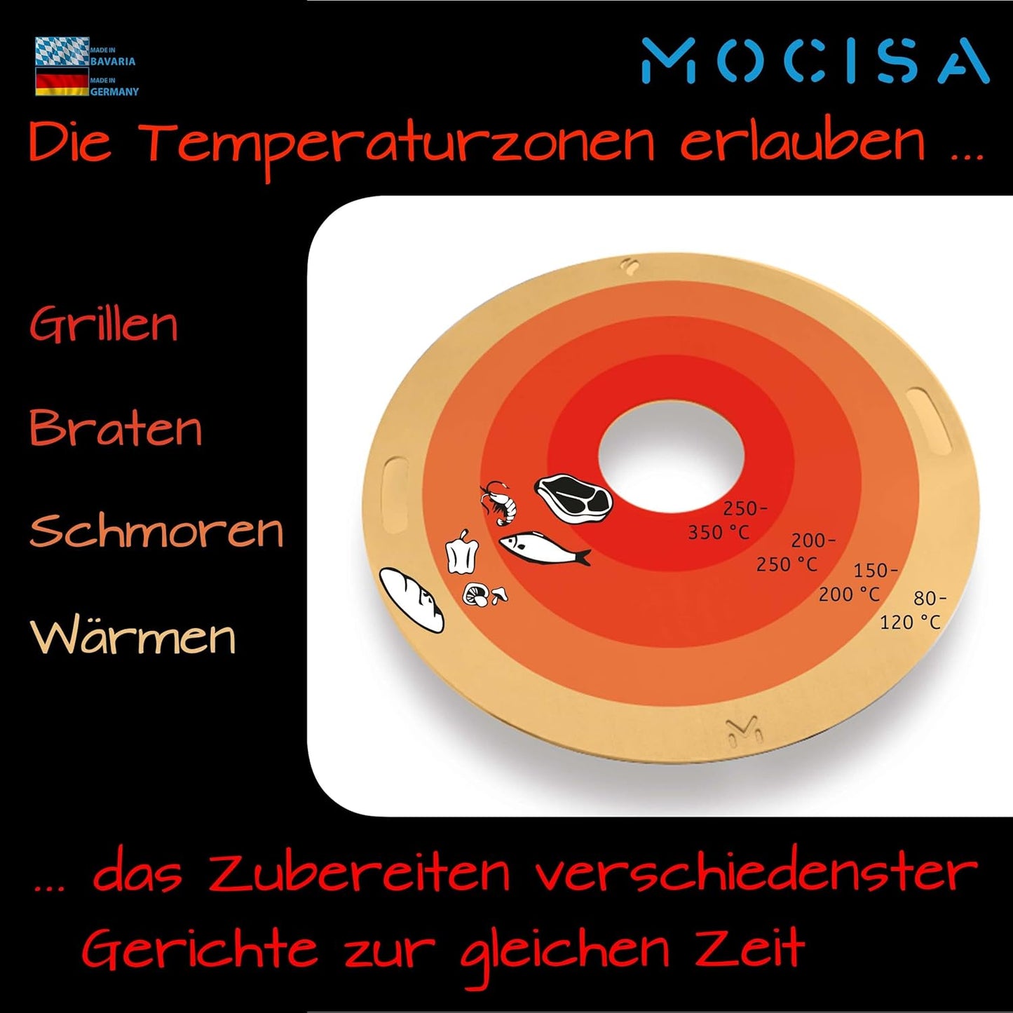 BBQ Feuerplatte, 80 x 80 x 0.5 cm