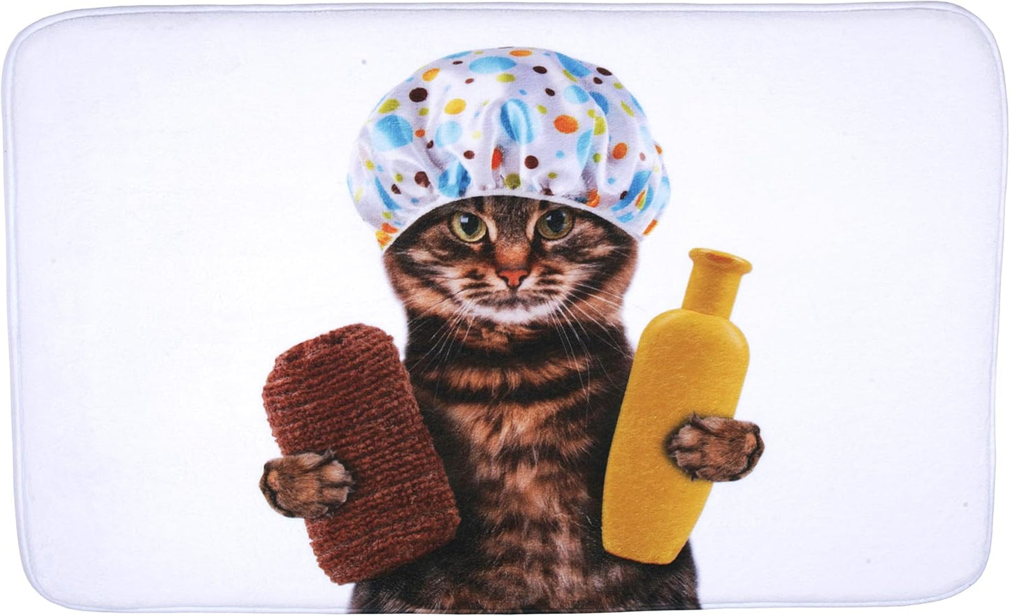 Rutschfester Badteppich, waschbar und weich, Shower Cat 70 x 110 cm (Rechteckig)