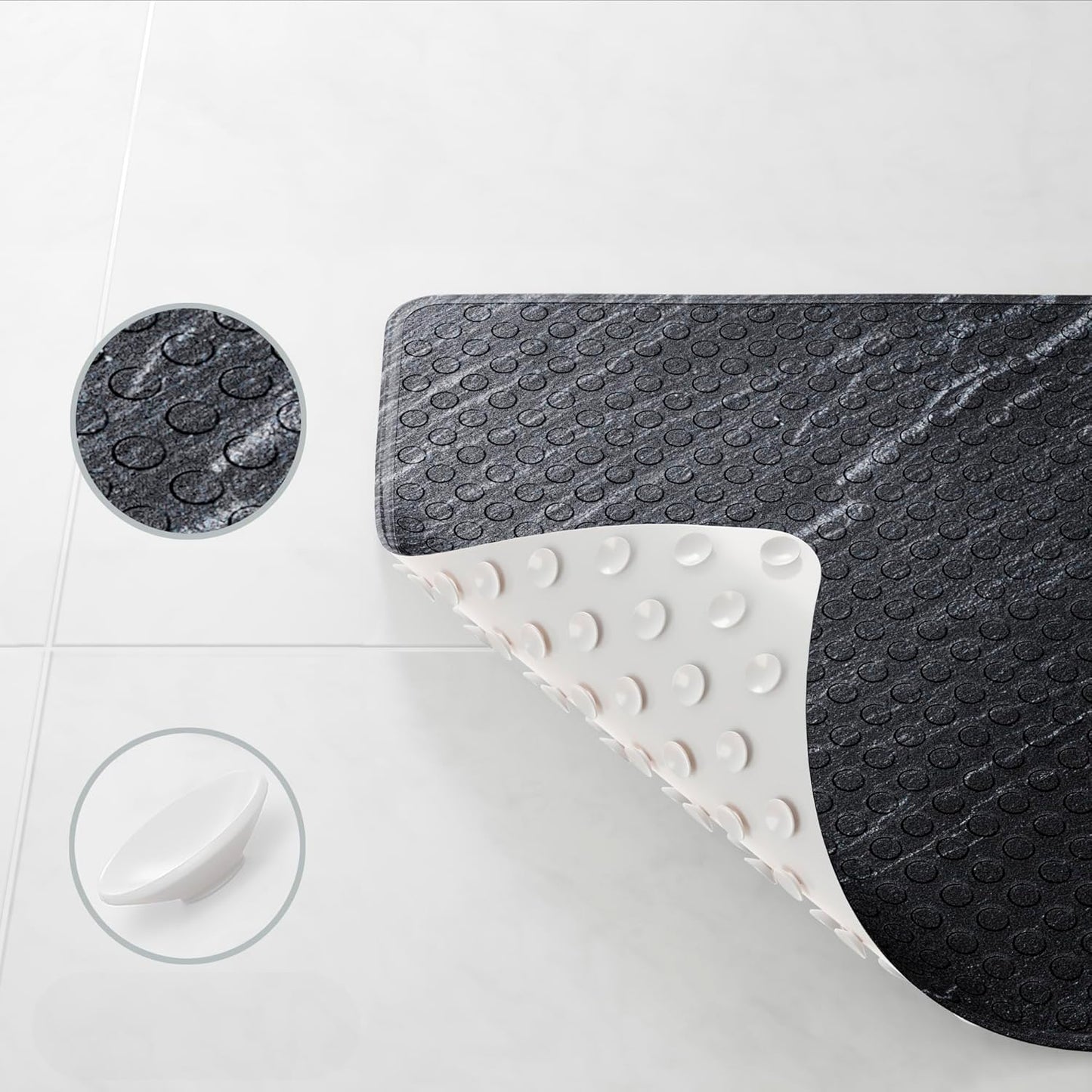 Rutschfest Badematte, schimmelresistent, Granit-Motiv, Granit