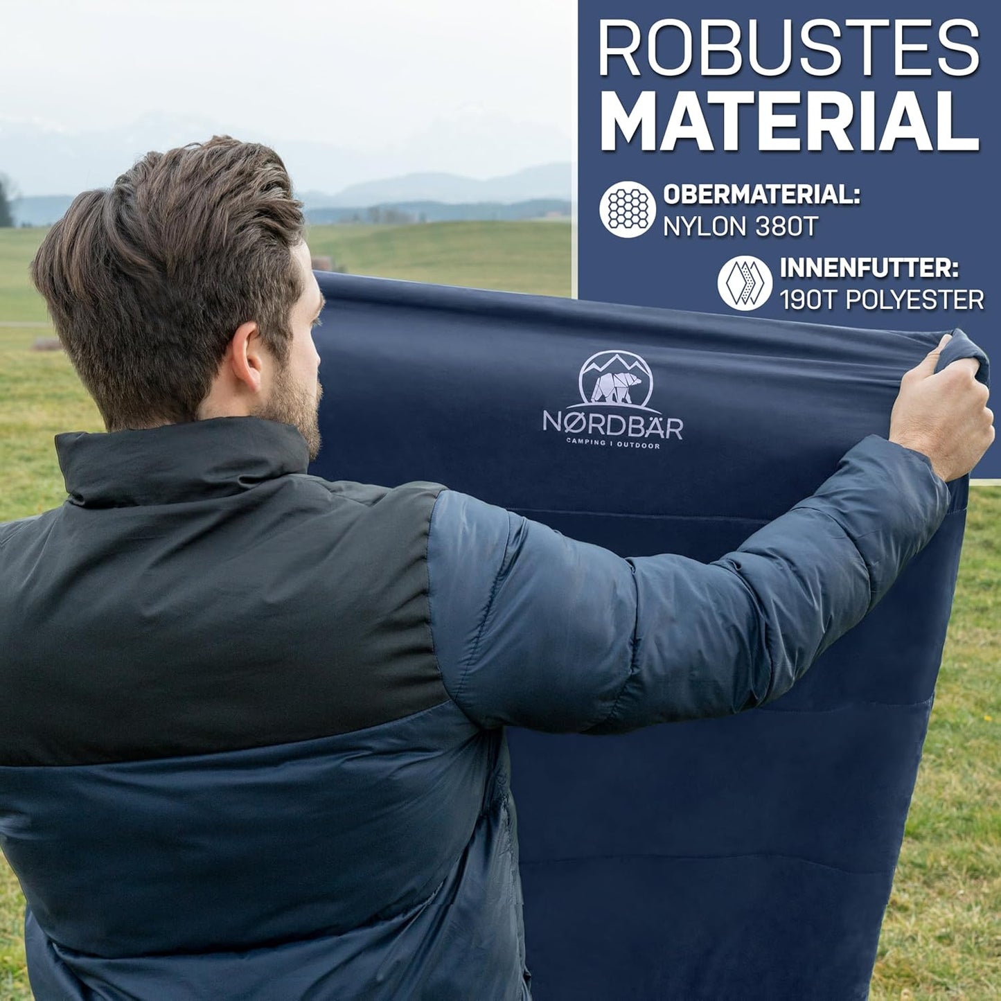 Mumienschlafsack für 3 Jahreszeiten, Blau 3 Jahreszeiten - 1500g
