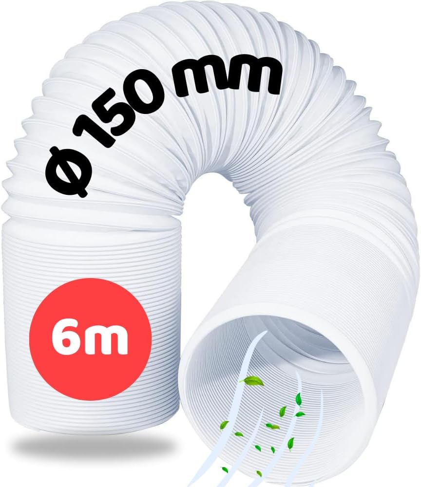 Flexibler Abluftschlauch für Klimageräte (150mm, 6m), 6 Meter Länge