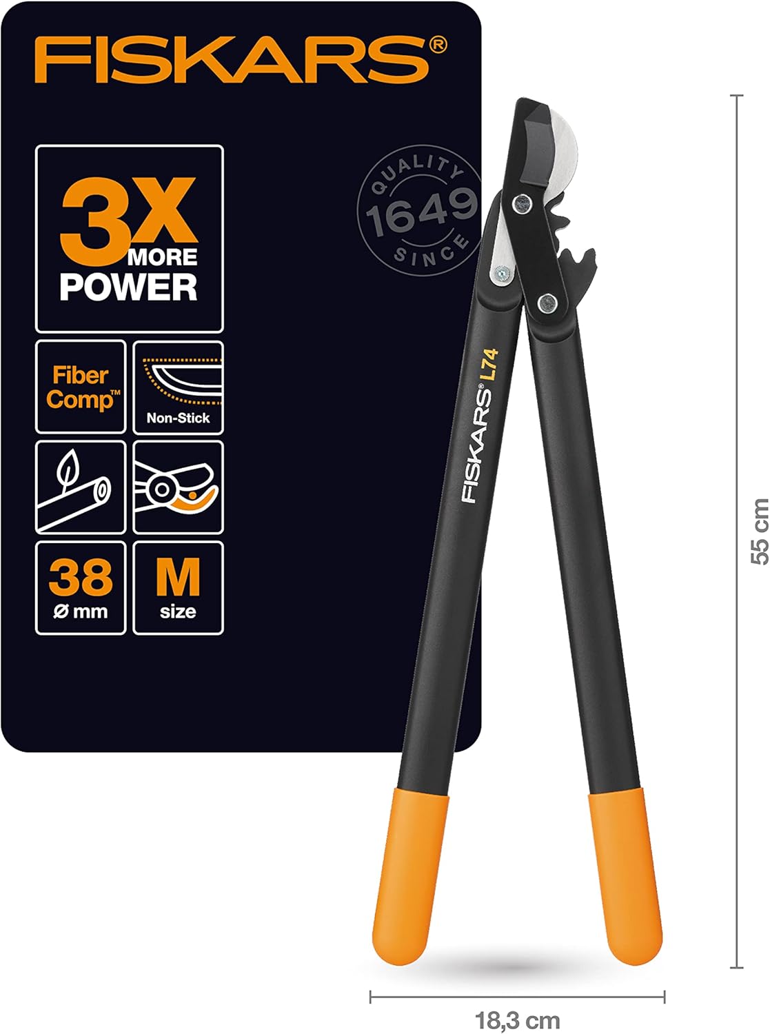 PowerGear II - Bypass-Getriebeastschere für Holz, L74 (Ast Ø 3,8 cm)