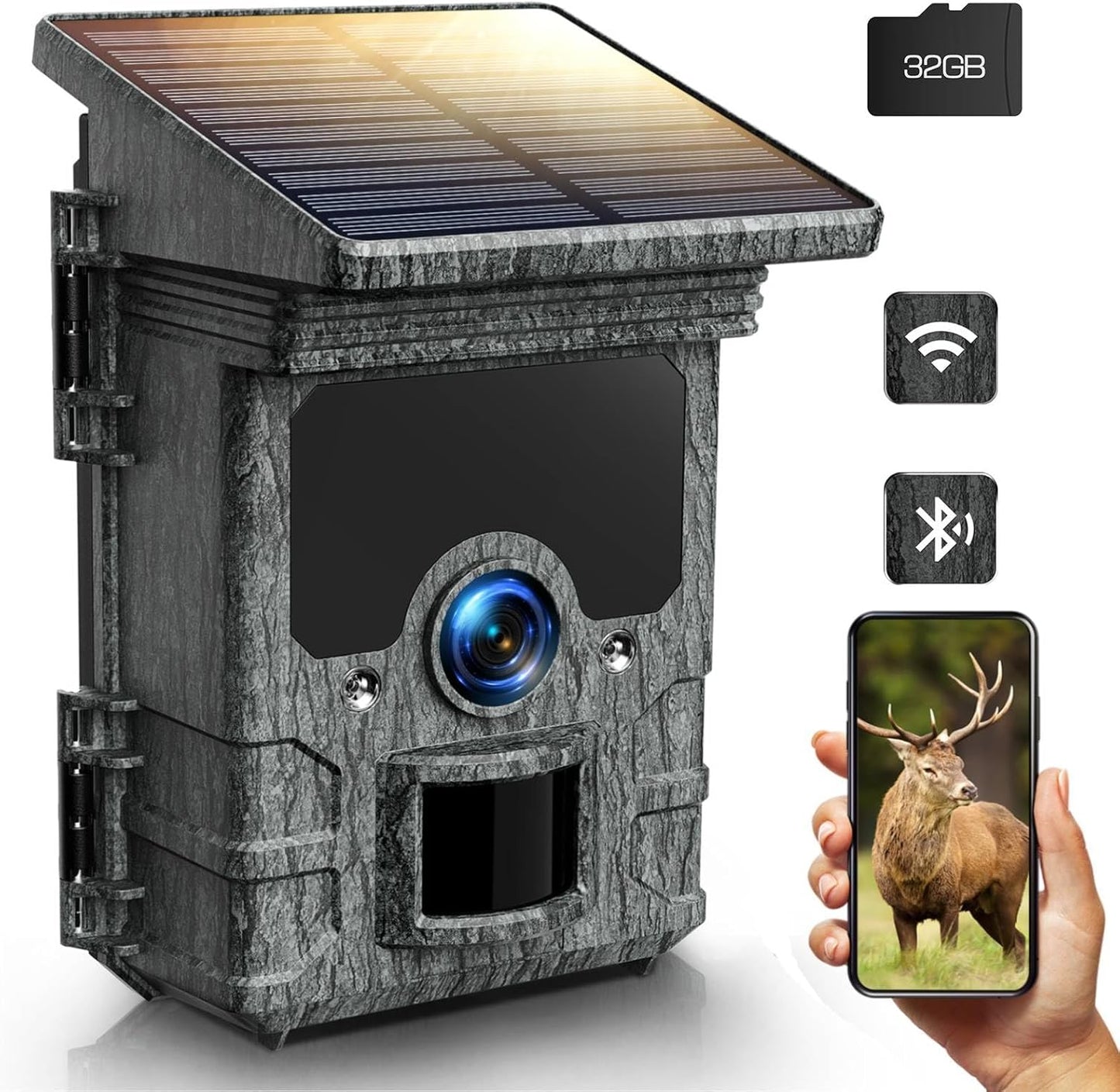 Wildkamera Solar mit Handyübertragung, Hellgrau