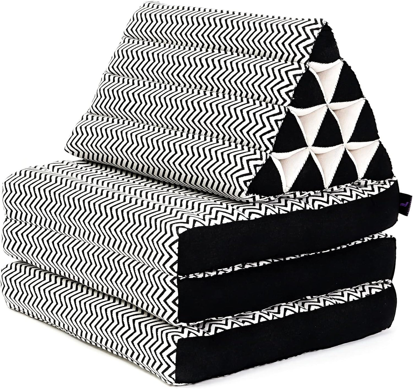 Japanische Futon Bodenmatratze mit Dreieckskissen, 3 Sitzsegmente Cbt5 - Schwarz