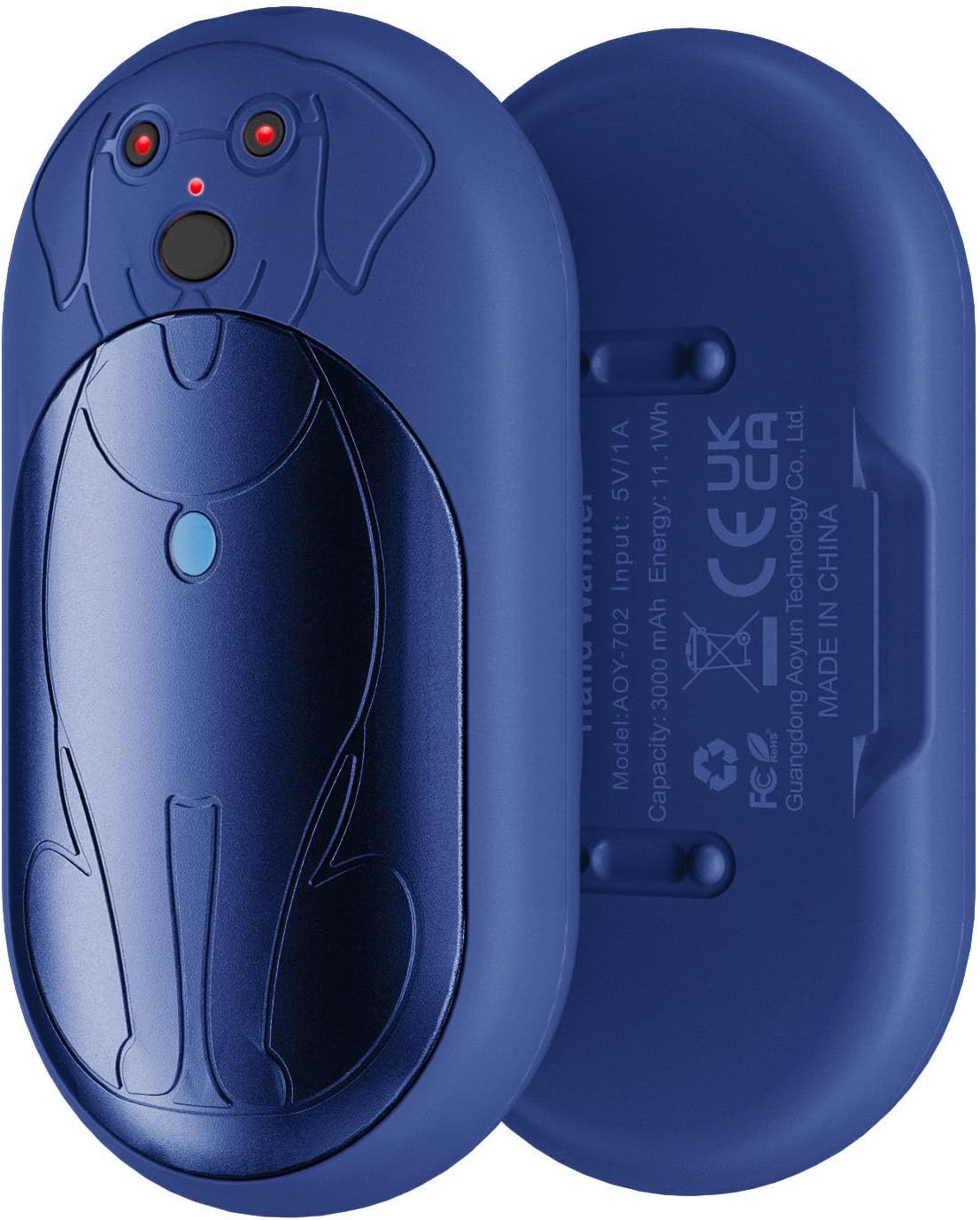 Elektrische Handwärmer 2er-Set, wiederverwendbar, Blau