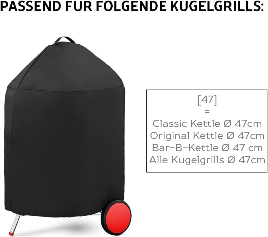 Wasserdichte Grillabdeckung für Kugelgrill (47 cm), 47