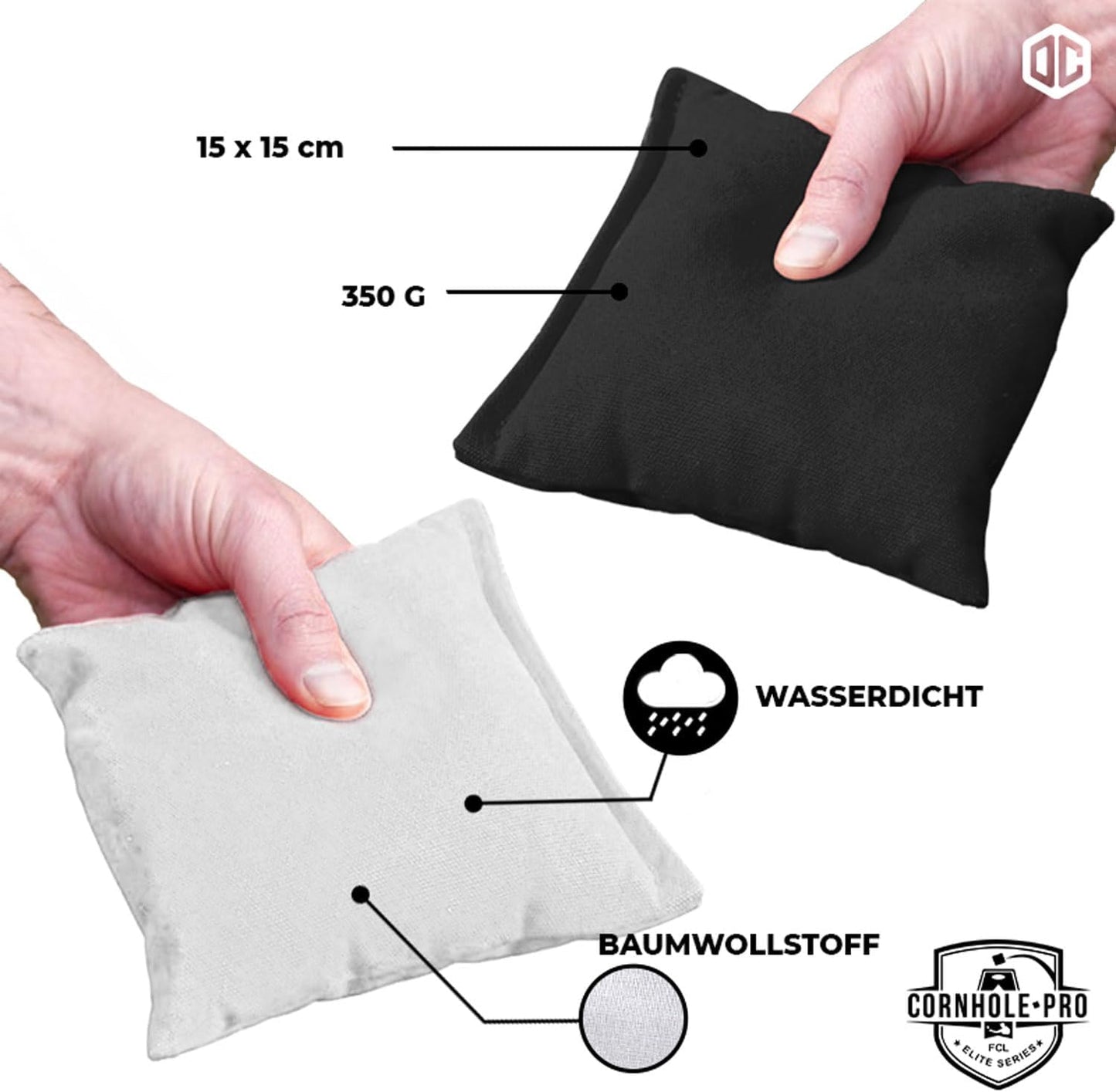 Cornhole Spiel Säckchen, Cornhole Tasche - Schwarze und Weisse