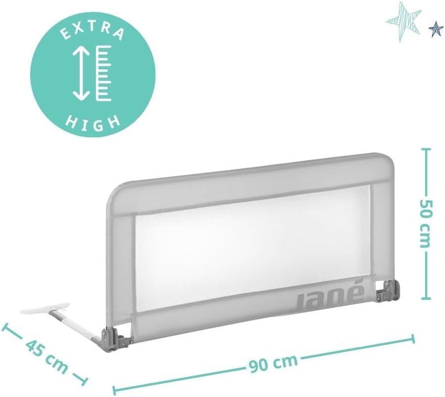 Klappbares Bettgitter mit Transporttasche, 90 cm Grau