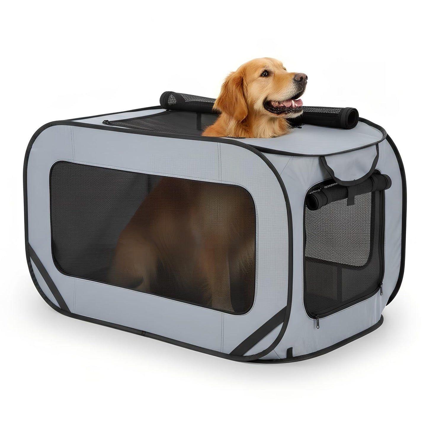 Pop-Up Hundetransportbox mit Doppeltüren, bis 29,5 kg