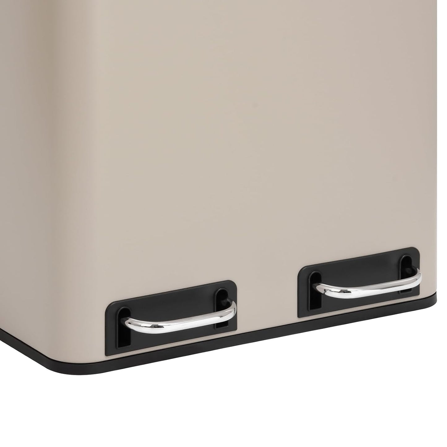 Treteimer mit Softclose und Trennsystem, 30L, Taupe TM2X15