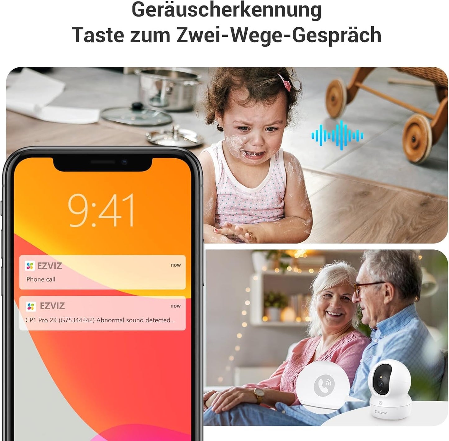 WLAN-Türspion CP4 & Innenkamera-Set CP1 mit Bewegungsmelder, Türspion CP4 & Innenkamera Set CP1