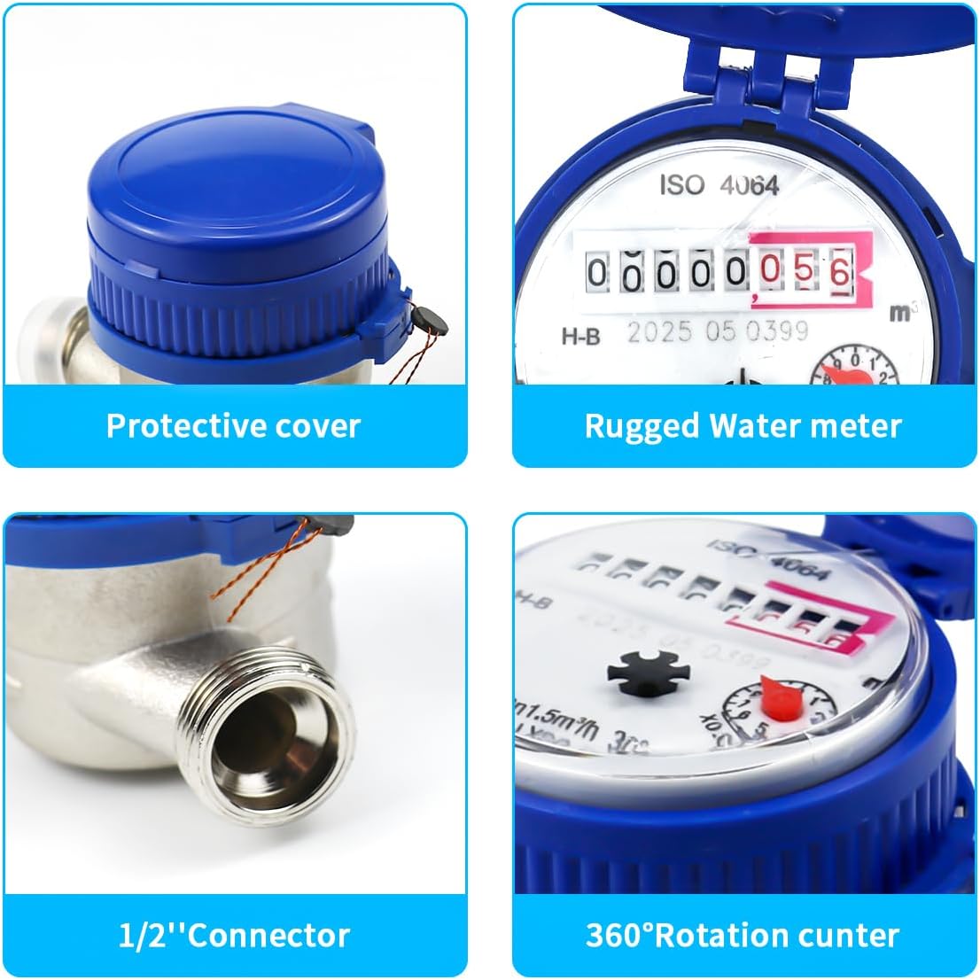 Garten-Wasserzähler mit Zubehör 1/2 Zoll