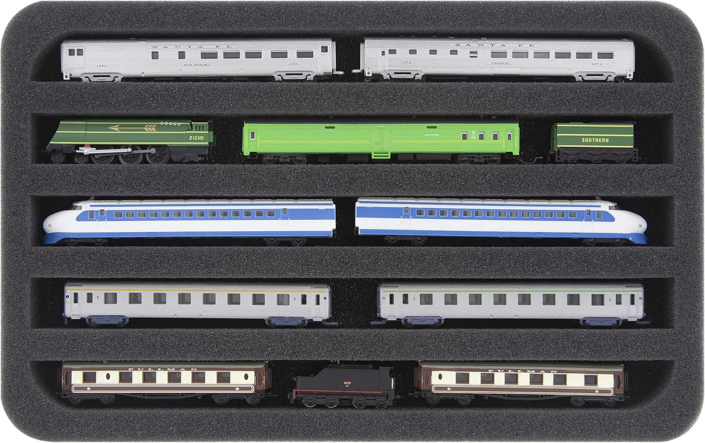 Magnetbox für Modelleisenbahn mit 5 Stegen