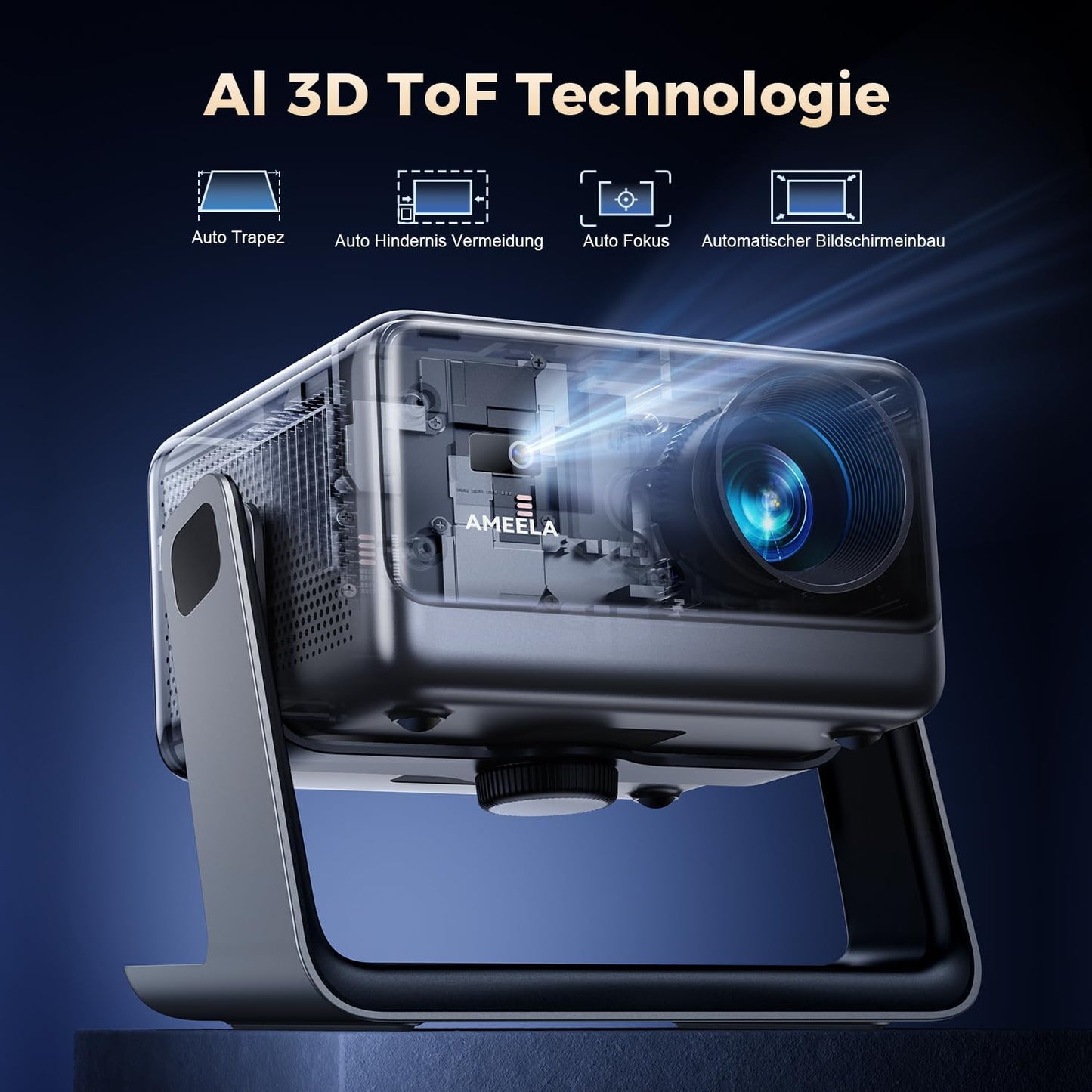 Beamer 30000 Lumen mit WiFi/Bluetooth, 1080P