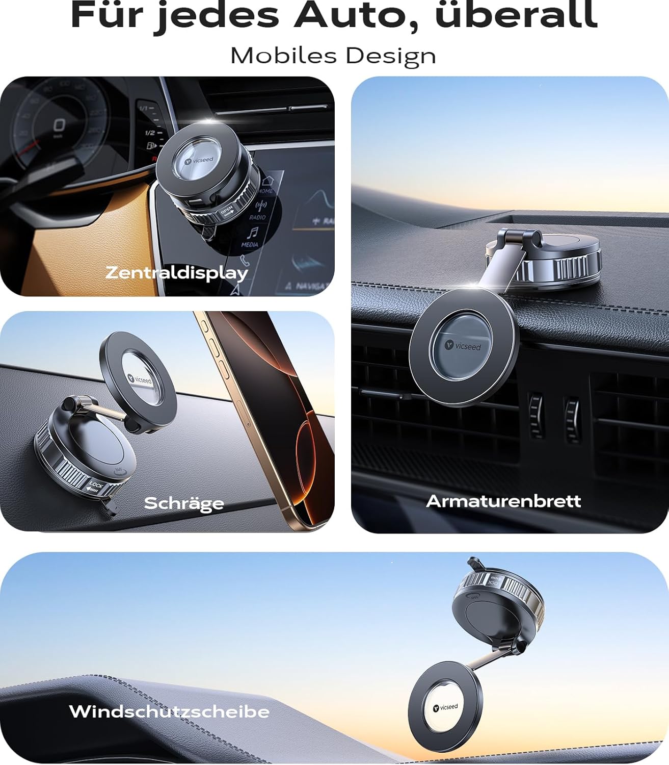Magnetische Auto-Handyhalterung mit 360° Drehung
