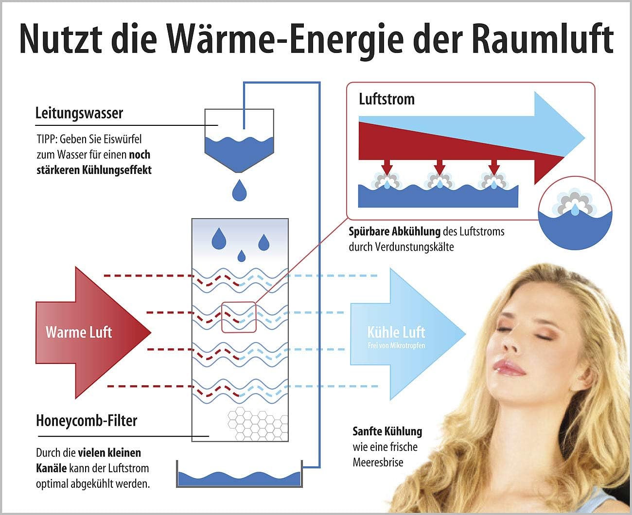 Luftkühler mit Wasserkühlung LW-440.w, 65 Watt