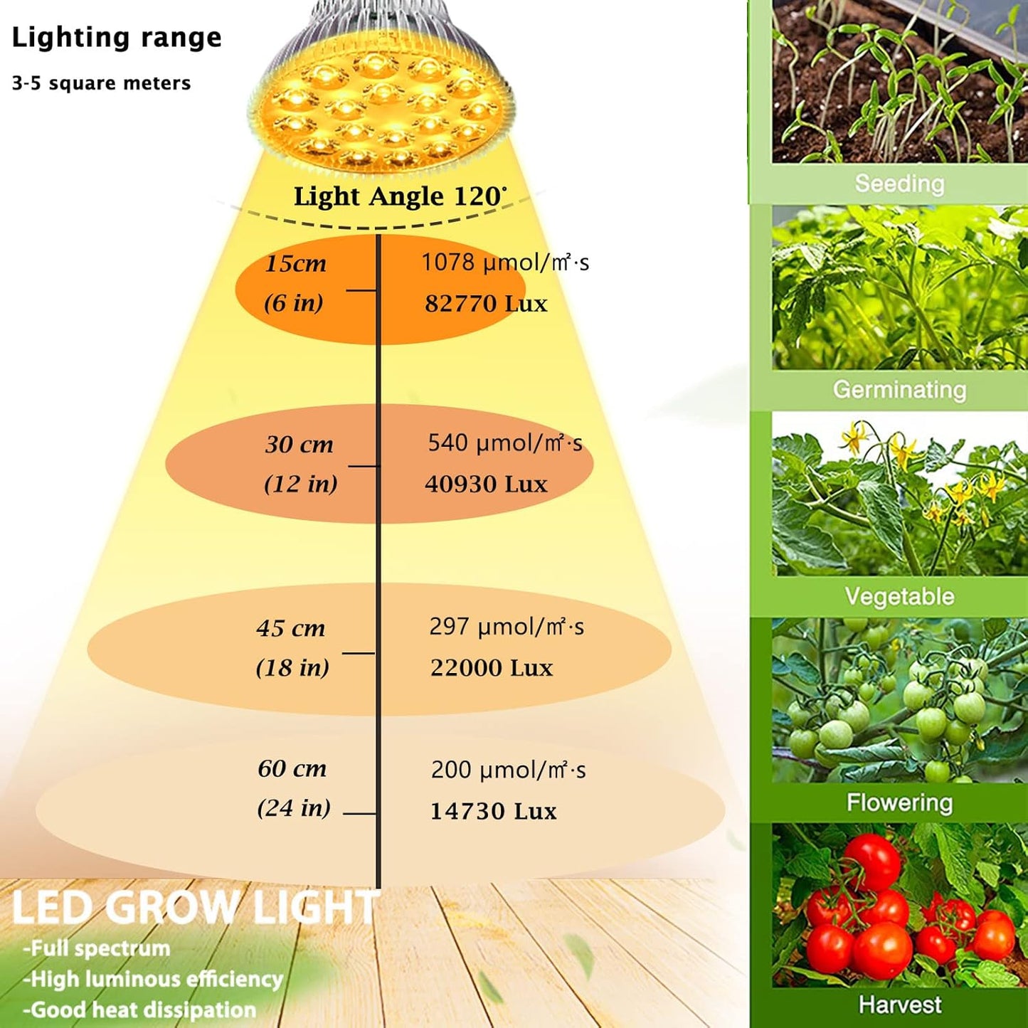 LED Pflanzenlampe E27, B-sonniges