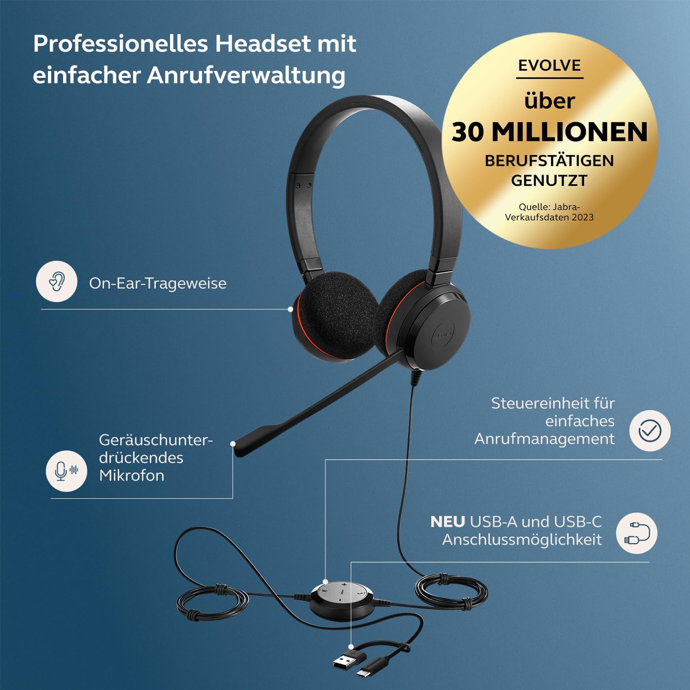 Evolve 20 Stereo Headset für VoIP Softphone