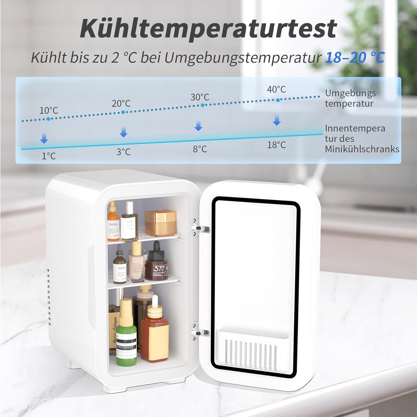 Mini-Kühlschrank, 6 Liter, Weiss