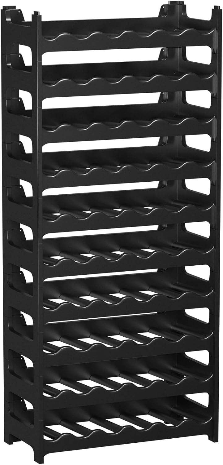 Modulares Weinregal für 60 Flaschen, 60 Flaschen Schwarz