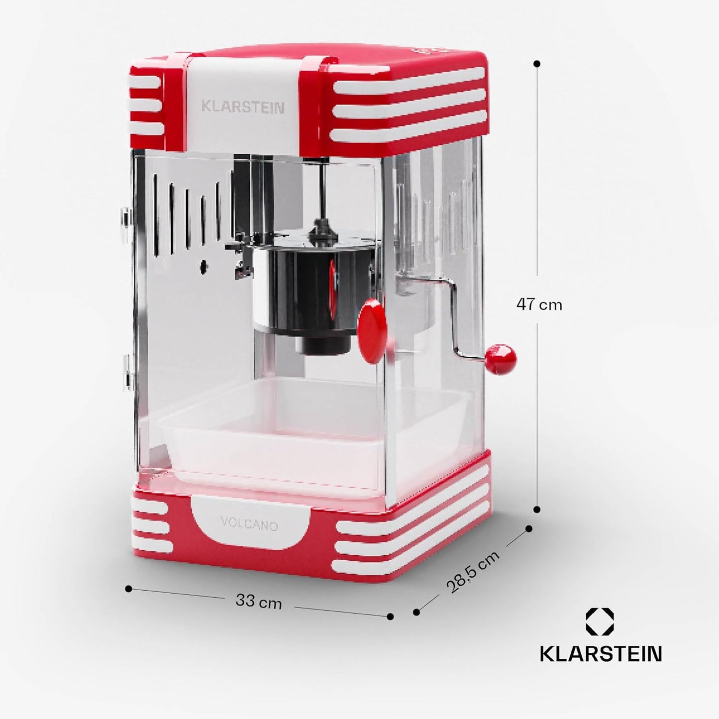 Popcornmaschine, 33cm (B) x 47cm (H) x 29cm (T) Rot