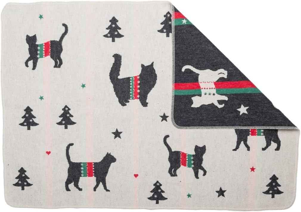 Haustierdecke 'Xmas Silhouetten Katzen'