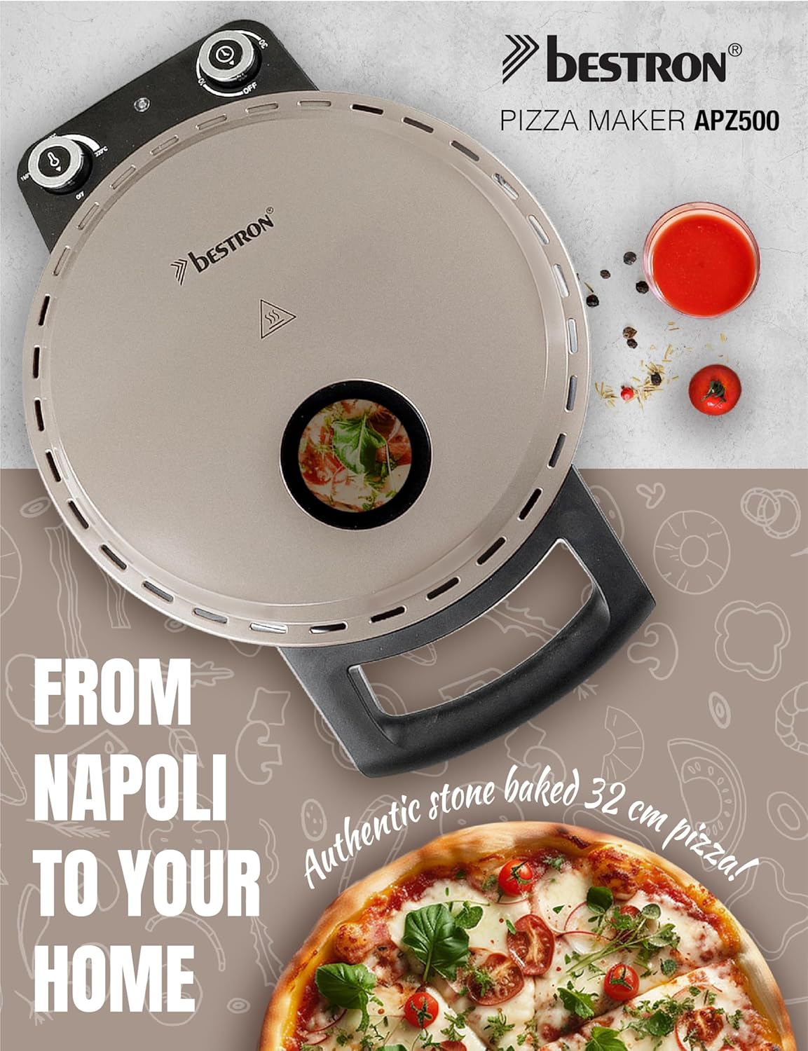 Pizza Maker, Satin, Hellbeige